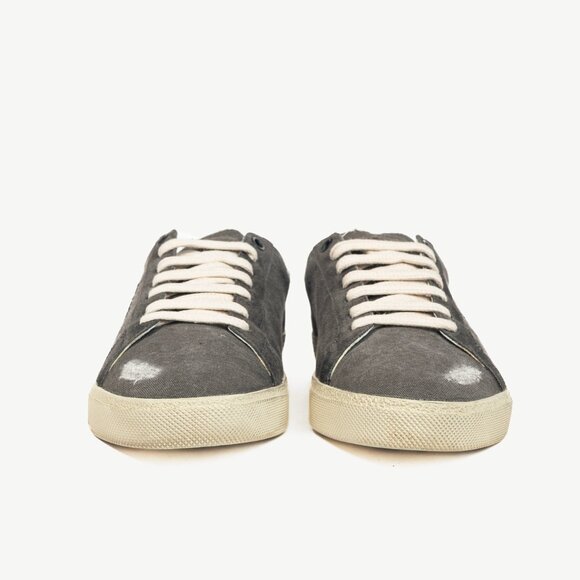 Saint Laurent Court Classic SL/06 "Black" Distressed Signature Low-Top Sneakers - Picture 2 of 12